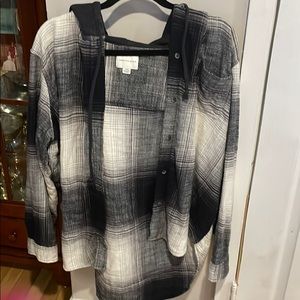 American Eagle Flannel Hoodie